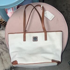 Dooney & Bourke Cream and Tan Leather Tote